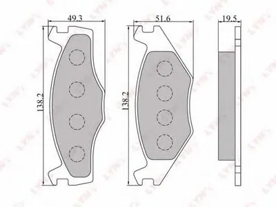 Комплект тормозных колодок, дисковый тормоз LYNXauto купить