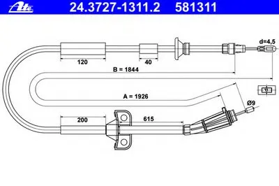 Трос, стояночная тормозная система ATE купить