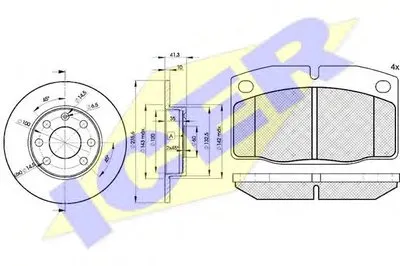 Комплект тормозов, дисковый тормозной механизм ICER купить