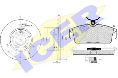Комплект тормозов, дисковый тормозной механизм ICER купить