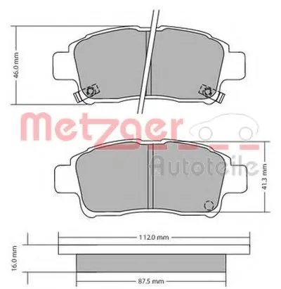 Комплект тормозных колодок, дисковый тормоз METZGER купить