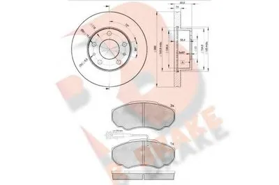 Комплект тормозов, дисковый тормозной механизм R BRAKE купить