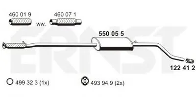 Средний глушитель выхлопных газов ERNST купить