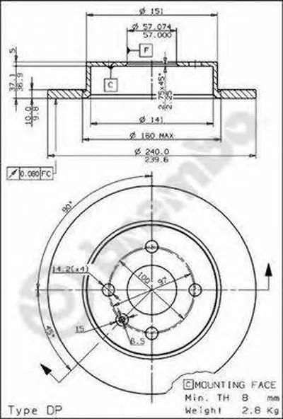 Тормозной диск COATED DISC LINE BREMBO купить