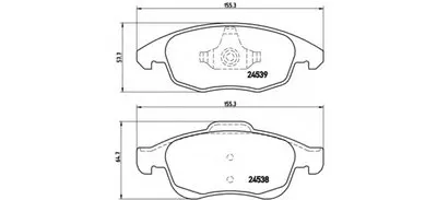 Комплект тормозных колодок, дисковый тормоз BREMBO купить