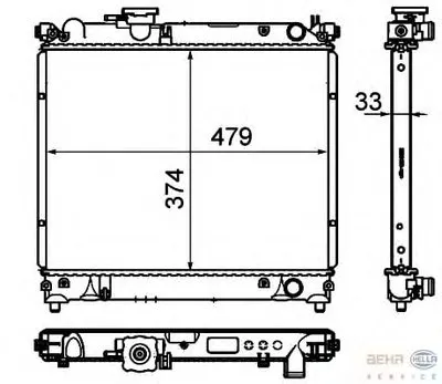 Радиатор, охлаждение двигателя BEHR HELLA SERVICE купить