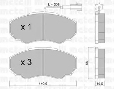 Комплект тормозных колодок, дисковый тормоз METELLI купить
