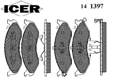 Комплект тормозных колодок, дисковый тормоз ICER купить