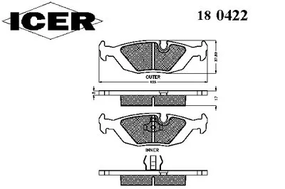 Комплект тормозных колодок, дисковый тормоз ICER купить