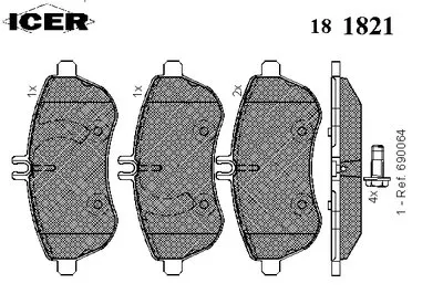 Комплект тормозных колодок, дисковый тормоз ICER купить