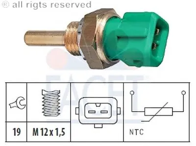 Датчик, температура охлаждающей жидкости; Датчик, температура охлаждающей жидкости; Датчик, температура охлаждающей жидкости FACET купить