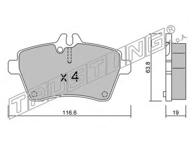 Комплект тормозных колодок, дисковый тормоз TRUSTING купить