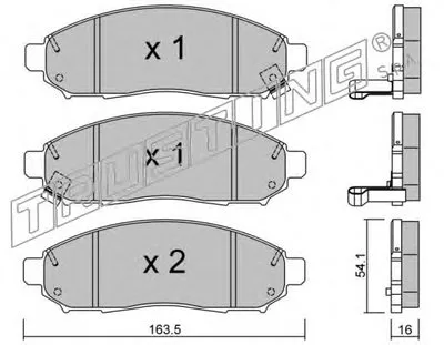 Комплект тормозных колодок, дисковый тормоз TRUSTING купить