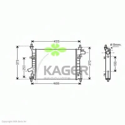 Радиатор, охлаждение двигателя KAGER купить