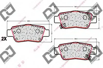 Комплект тормозных колодок, дисковый тормоз DJ PARTS купить