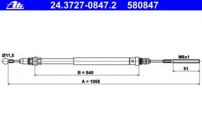 Трос, стояночная тормозная система ATE купить