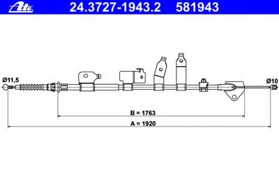 Трос, стояночная тормозная система ATE купить