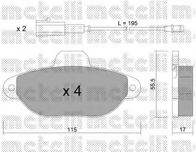 Комплект тормозных колодок, дисковый тормоз METELLI купить