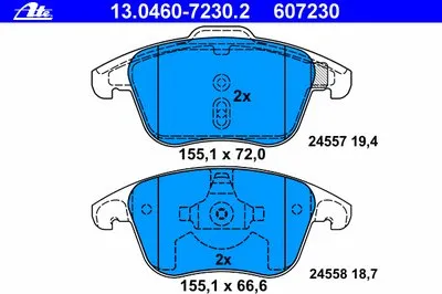 Комплект тормозных колодок, дисковый тормоз ATE купить