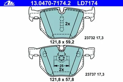 Комплект тормозных колодок, дисковый тормоз ATE Ceramic ATE купить