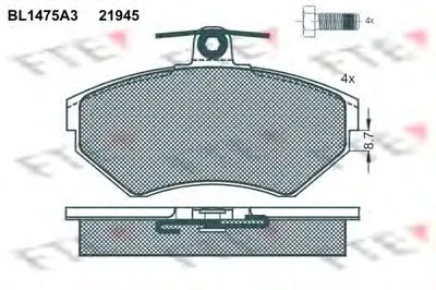 Комплект тормозных колодок, дисковый тормоз FTE купить