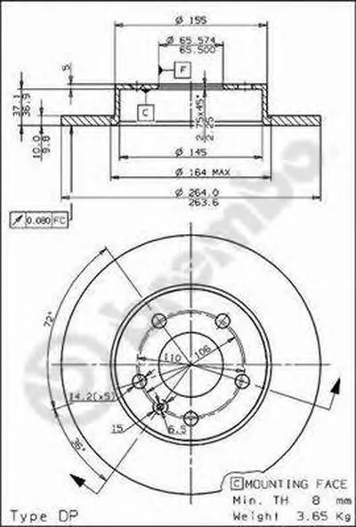 Тормозной диск COATED DISC LINE BREMBO купить