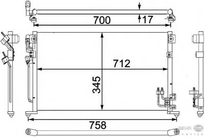 Конденсатор, кондиционер BEHR HELLA SERVICE купить