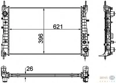 Радиатор, охлаждение двигателя BEHR HELLA SERVICE купить