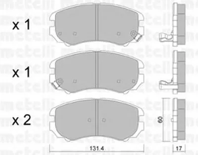 Комплект тормозных колодок, дисковый тормоз METELLI купить