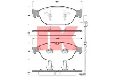 Комплект тормозных колодок, дисковый тормоз NK купить