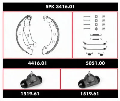 Комплект тормозов, барабанный тормозной механизм Super Precision Kit REMSA купить