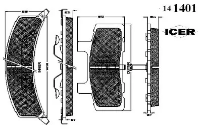 Комплект тормозных колодок, дисковый тормоз ICER купить