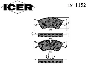 Комплект тормозных колодок, дисковый тормоз ICER купить