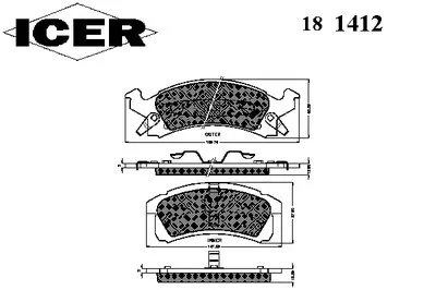 Комплект тормозных колодок, дисковый тормоз ICER купить