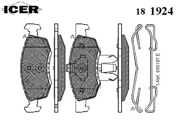 Комплект тормозных колодок, дисковый тормоз ICER купить