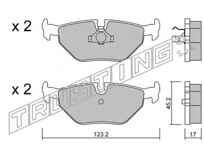 Комплект тормозных колодок, дисковый тормоз TRUSTING купить