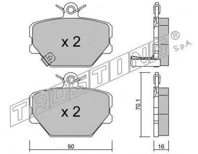 Комплект тормозных колодок, дисковый тормоз TRUSTING купить