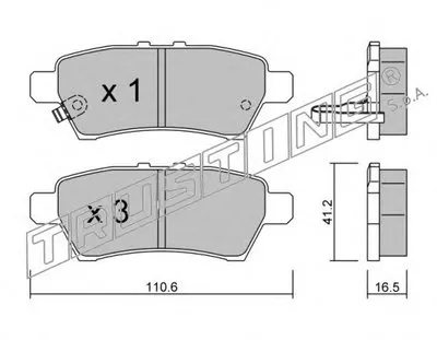 Комплект тормозных колодок, дисковый тормоз TRUSTING купить