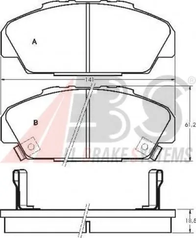 Комплект тормозных колодок, дисковый тормоз A.B.S. купить