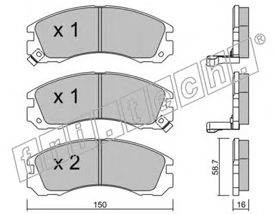 Комплект тормозных колодок, дисковый тормоз fri.tech. купить