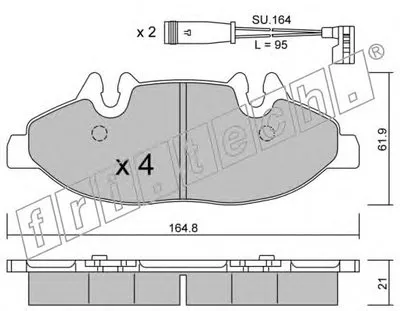 Комплект тормозных колодок, дисковый тормоз fri.tech. купить
