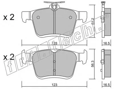 Комплект тормозных колодок, дисковый тормоз fri.tech. купить