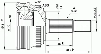 Шарнирный комплект, приводной вал SPIN OPEN PARTS купить