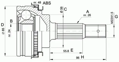 Шарнирный комплект, приводной вал SPIN OPEN PARTS купить