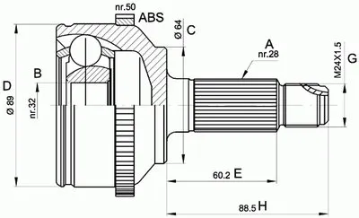 Шарнирный комплект, приводной вал SPIN OPEN PARTS купить