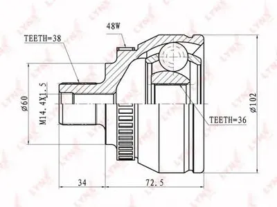 Шарнирный комплект, приводной вал LYNXauto купить