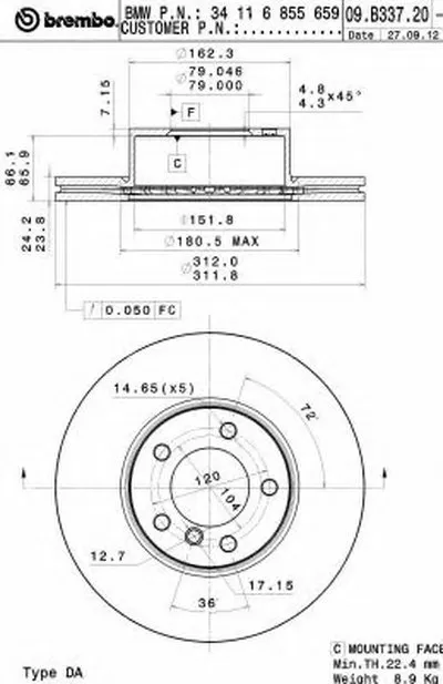 Тормозной диск COATED DISC LINE BREMBO купить