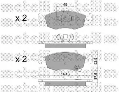 Комплект тормозных колодок, дисковый тормоз METELLI купить