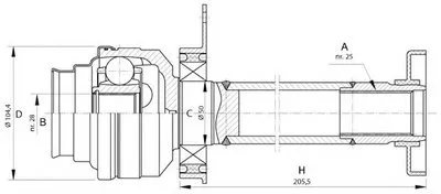 Шарнирный комплект, приводной вал SPIN OPEN PARTS купить