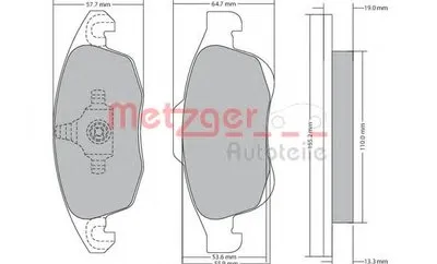 Комплект тормозных колодок, дисковый тормоз METZGER купить